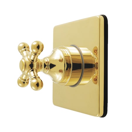 Kingston Brass Single-Handle Six-Way Diverter Valve with Square Trim Kit, Polished Brass KS4042BX