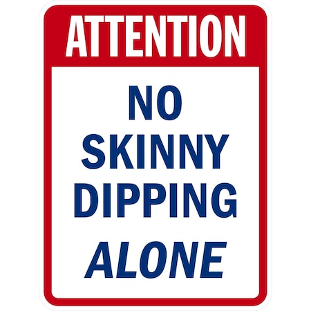 Lyle Attention, No Skinny Dipping Alone, 18x24, High Intensity Prismatic, White G-10425-HI_18x24