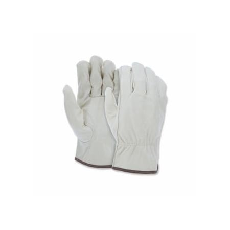 Mcr Safety Unlined Drivers Gloves, Select Grain Pigskin, Large, Keystone Thumb, Beige, 12PK 127-3401L