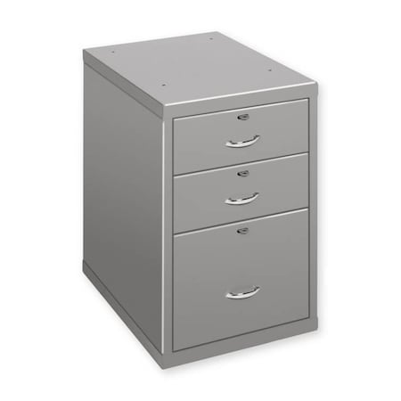 Pucel Pedestal Utility & File Drawer Cabinet with Casters, 18 in W x 24 in D x 32 in H, Black DCF-1C5