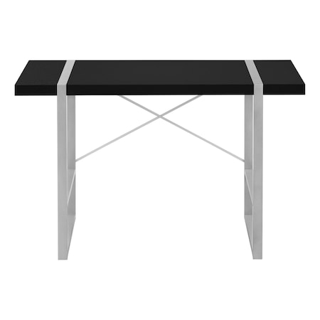 Homeroots 49" Black and Silver Computer Desk 489864