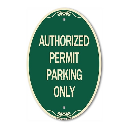 Signmission Authorized Permit Parking Only, 12 Inch X 18 Inch ...