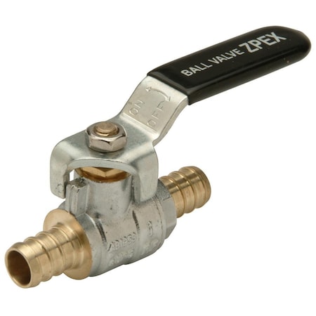 Zurn Low Lead - 1/2in x 1/2in Barb - 1/4 Turn Ball Valve - Plated QQBV33GX