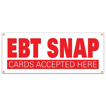 Signmission Ebt Snap Cards, 18 Inch x 48 Inch, Banner B-Ebt Snap Cards
