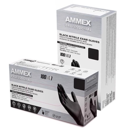 Ammex Nitrile, 100 PK, Black ABNPF44100