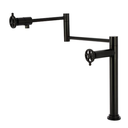 Kingston Brass Deck Mount Pot Filler Faucet, Matte Black KS4700CG