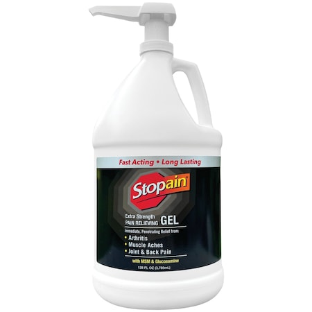 Stopain Extra Strength Topical Pain Relief, 8% Menthol, 128oz Gel Pump 5-880-025