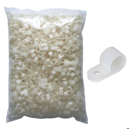 Cable Ties Unlimited Cable Clamp, 1/2 in Bundle Dia, 1/2 in W, Nylon 6/6, Natural, 1000PK CC5-1/2-9M