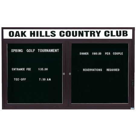 Aarco Outdoor Enclosed Directory w/ Al Frame Header, Bronze Anodized, 36''Hx60''W OADC3660HBA
