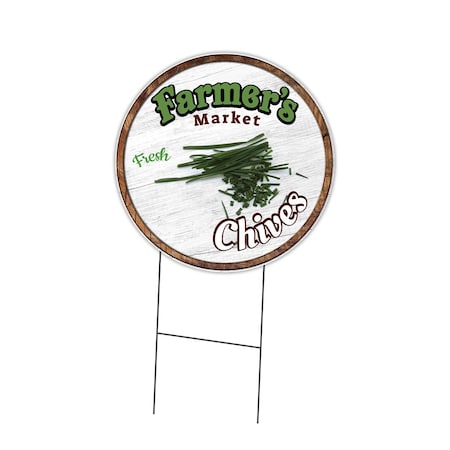 Signmission Farmers Market Chives Double Sided Corrugated Plastic Circle Yard Sign, C-24-CIR-DS-WS- Chives C-24-CIR-DS-WS- Chives