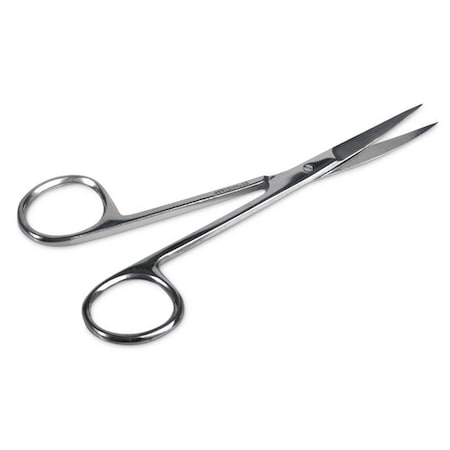 Medline Single-Use Iris Scissors, Straight, Nonsterile, 4.5in, Floor-Grade, Stainless Steel, 12PK MDS10030