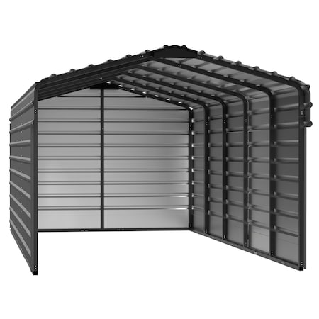 Arrow Storage Products 10 x 24 x 7 ft Charcoal Steel Carport with 3 Wall Kits CPHC102407ECL3