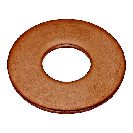 Zoro Select Flat Washer, For Screw Size 9/16 in , Copper Plain Finish, 2 PK WASB91RCU