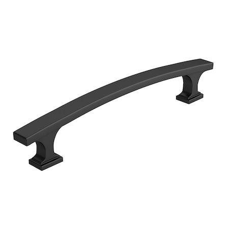 Richelieu 5 1/16-inch (128 mm) Center to Center Matte Black Transitional Cabinet Pull BP5254128900