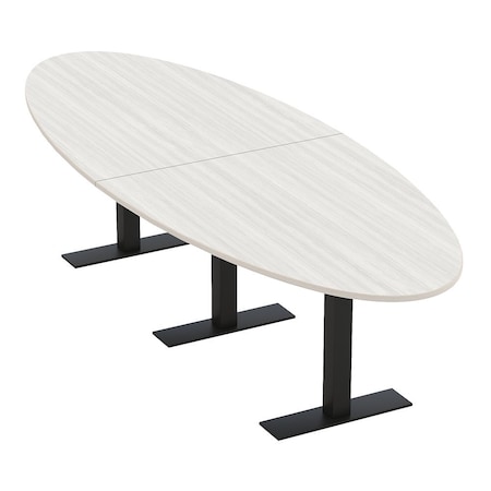 Skutchi Designs 12ft Oval Conference Table With Power | Harmony Series | 10 Person Meeting Room Table HAR-OVL-48X144-T.BK-WA7976-NA