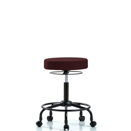 Blue Ridge Ergonomics Bench Stool, Med, Fabric, RT, Casters, Bur BR-FMBSO-RT-RC-F41