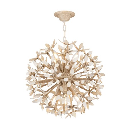 Corbett Lighting Corfu 8 Light Chandelier in Ivory Coco 511-20-IYC