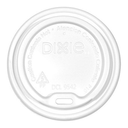 Dixie Cup Lid, 3/4" H, White, 3 1/2" dia., PK1000 DCL9542