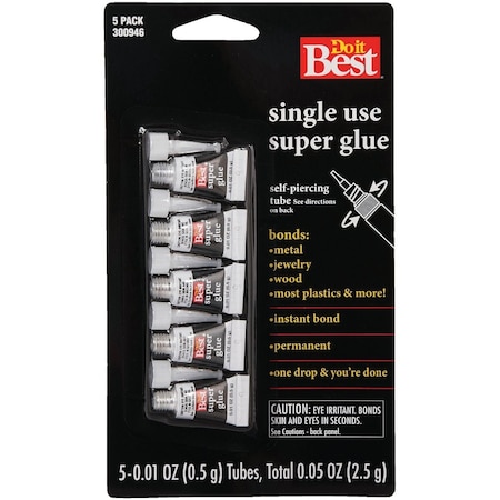 Do It Best 0.01 Oz. Liquid Single Use Super Glue, 5PK 300946