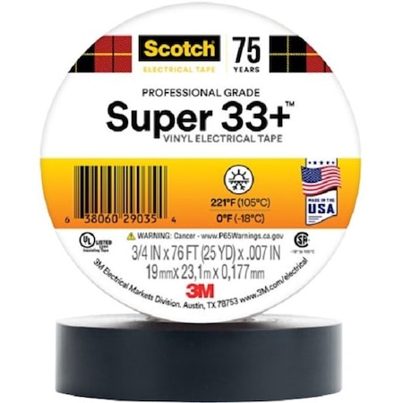 3M Scotch Super 33+ Vinyl Electrical Tape, 100PK 7100201470