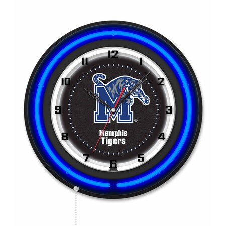Holland Bar Stool University of Memphis 19 Double Neon Wall Clock Clk19BK