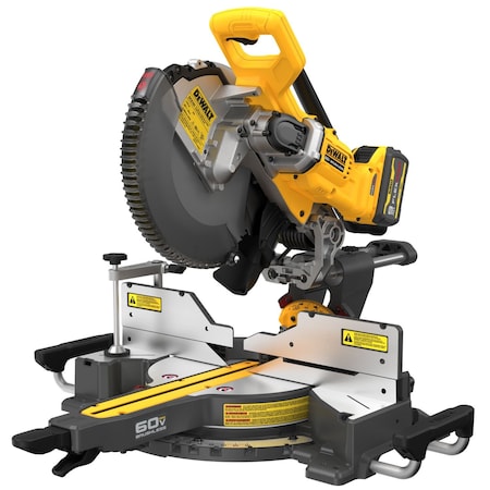 Dewalt Cordless Miter Saw Kit, 12 in Blade Dia., Max Blade Speed: 3,800 RPM 1 in Arbor Size DCS781X1