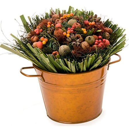 Houston International Trading Enameled Galvanized Planter, Glazed Caramel 6051E GC