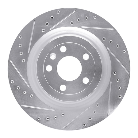 Dynamic Friction Co DFC Brake Rotor - Drilled and Slotted - Silver 631-54266L