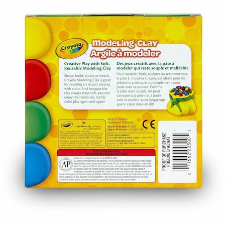 Crayola Modeling Clay, Non-Drying, 1 oz, 4PK 57-0300