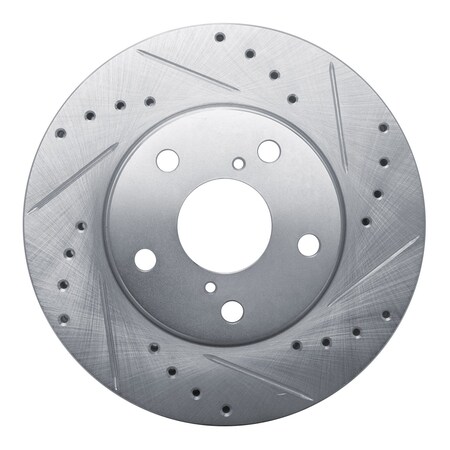 Dynamic Friction Co DFC Brake Rotor - Drilled and Slotted - Silver 631-76057R