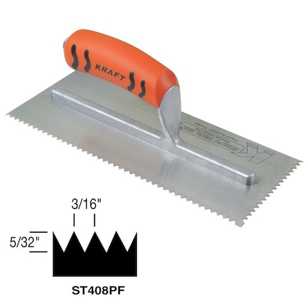 Kraft Tool Kraft Tools 3/16" x 5/32" Sawtooth V-notch with ProForm Handle ST408PF