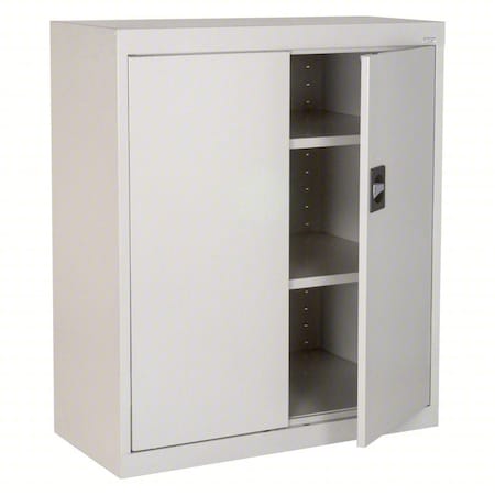 Sandusky Lee Shelving Storage Cabinet, 36 in H, 36 in W, 18 in D, Recessed, Keyed, Gray, 3 Shelves EA2R361836-05