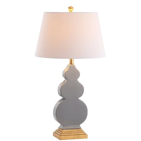 Jonathan Y Carter 29" Ceramic/Resin LED Table Lamp, Grey/Gold JYL3018B