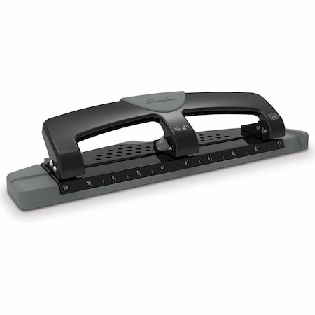 Swingline Three-Hole Paper Punch, 12 Sheets, Blk/Gry A7074134