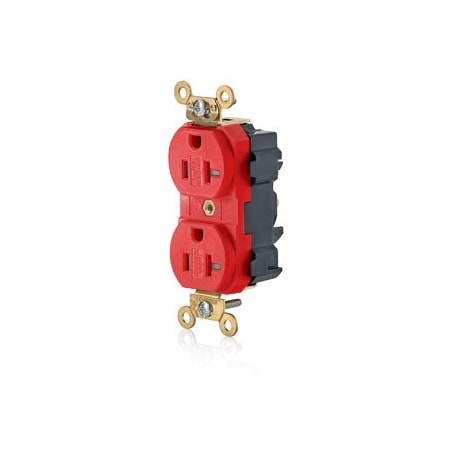 Leviton Lev-Lok Industrial Grade Tamper Resistant Duplex Receptacle, 20 Amp, 125 Volt M5362-SGR