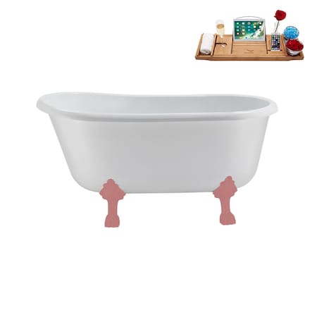 Streamline 57.5 in L, 29.5 in W, Glossy White, Acrylic, Reversible N375PNK-IN-PNK