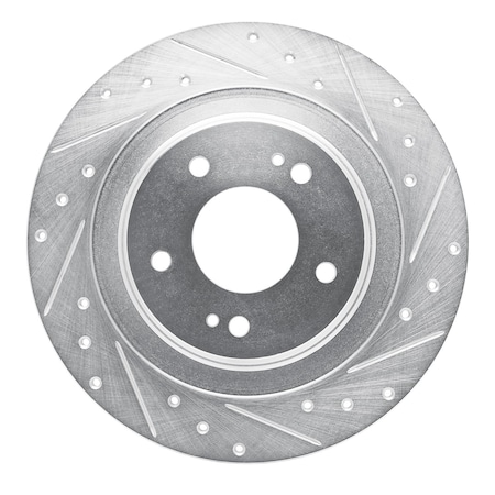 Dynamic Friction Co DFC Brake Rotor - Drilled and Slotted - Silver 631-72063R