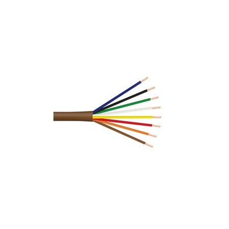 Cable Wholesale Thermostat Cable, 18/8(18AWG 8 Conductor), Solid, CMP, Spool, Brown, 250ft 10T5-08912N250