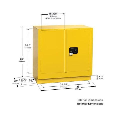 Eagle Mfg 22 gal, 1 Shelves, 18-Gauge Steel, 35 in W x 35 in H x Gray 1971XGRAY