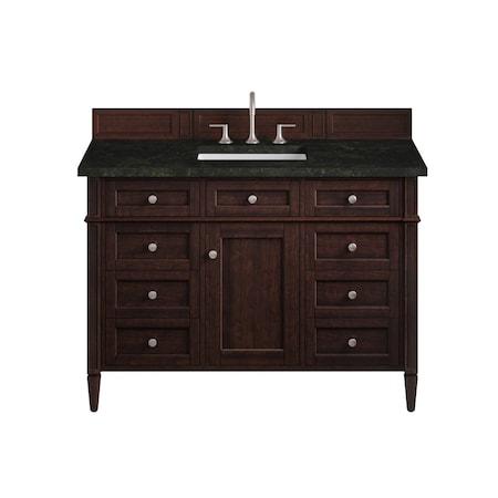 James Martin Vanities Brittany 48" Single Vanity, Burnished Mahogany, w/ 3 CM Phantome Eclos Top 650-V48-BNM-3PHT