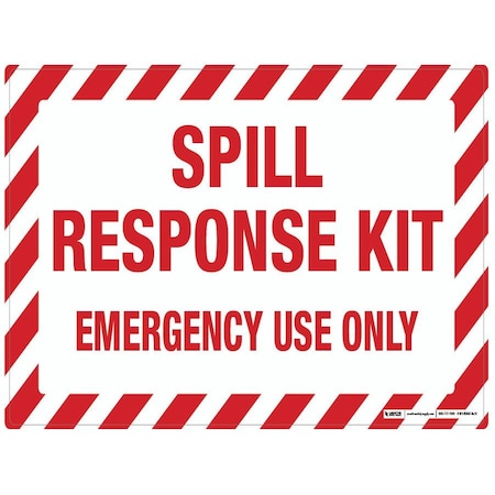 Creative Safety Supply Spill Kit Response, Wall Sign, 36in x 27in, Peel-and-Stick Permanent Adhesive Wall Sign WS26087-36-PS