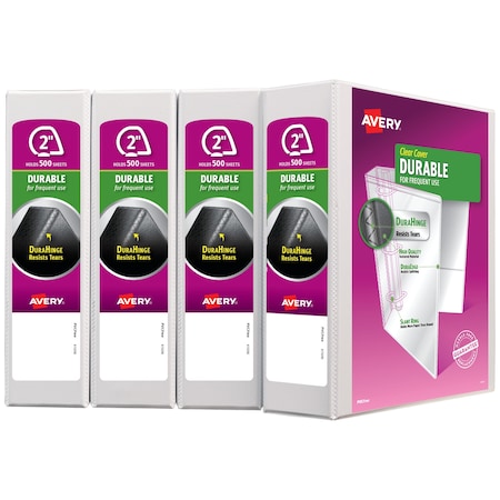 Avery Durable View 3 Ring Binders, 2 in, PK4 17577