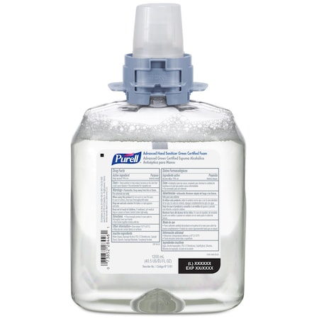 Purell Hand Sanitizer, Cartridge, Foam, 1200mL, PK4 5191-04