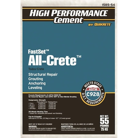 Quikrete FastSet All-Crete Anchoring Cement 55 lb 1585-54