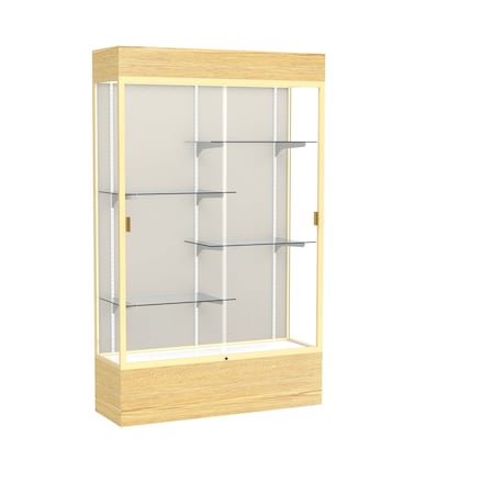 Ghent Lighted Floor Display Case 48x80x16, Plaque 2174PB-GD-LV