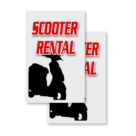 Signmission Scooter Rental, Vinyl Decals Only 24 Inch x 36 Inch, Vinyl Decal, 2PK DSB-2436-2PACK-Scooter Rental
