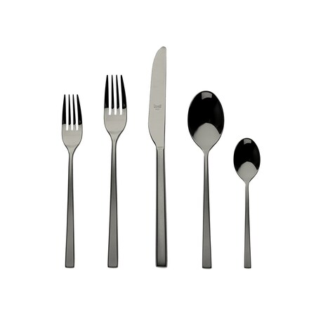 Mepra Atena Flatware Set - 5 Pcs. - Frozen Black Gold 106222005FON