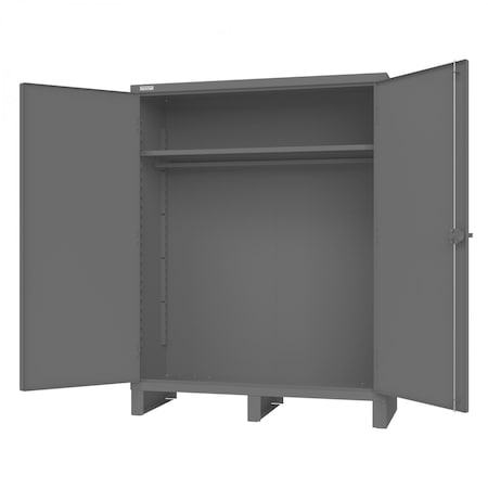 Durham Mfg Cabinet, 1 Shelf, Hanger Bar, Gray HDCHB-246078-1S95