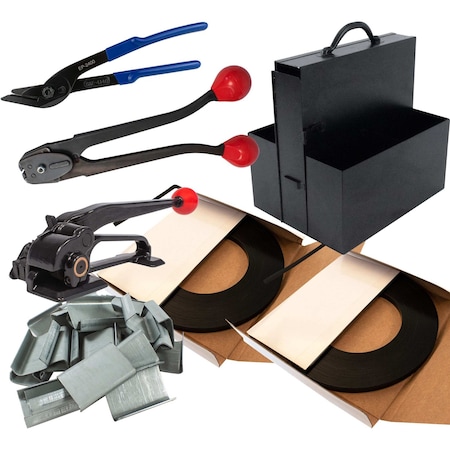 Encore Packaging Steel Strapping Kit for 5/8" - Open Seals, Economy SS58PK-01
