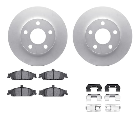 Dynamic Friction Co DFC GEOSPEC Coated Rotors with 5000 Brake Pads - Ceramic and Hardware 4512-47072